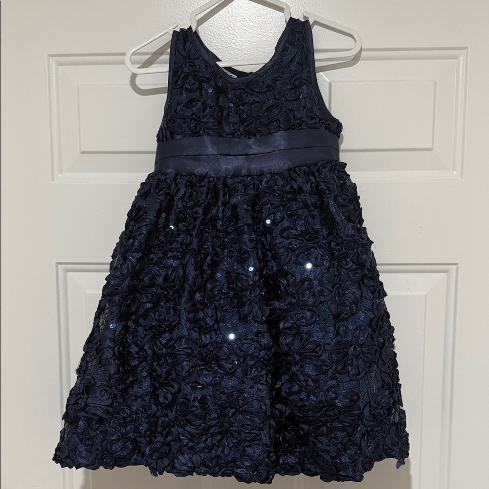 Blueberi Boulevard Midnight Blue Floral Dress
